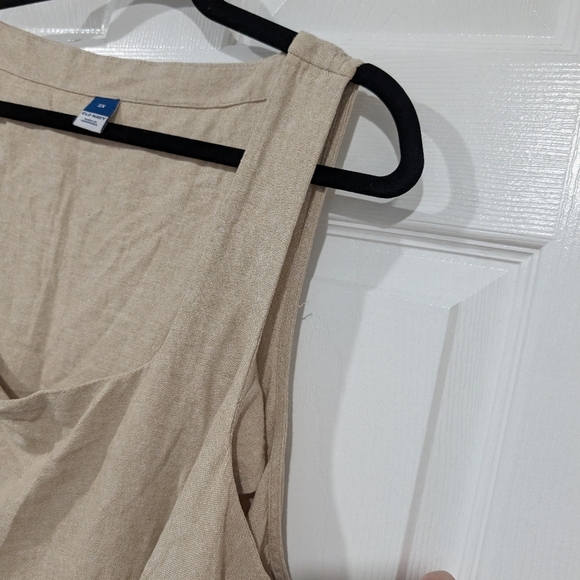 NWT Old Navy Beige Sleeveless Linen-Blend Crop Top in Size 2X - Picture 7 of 9